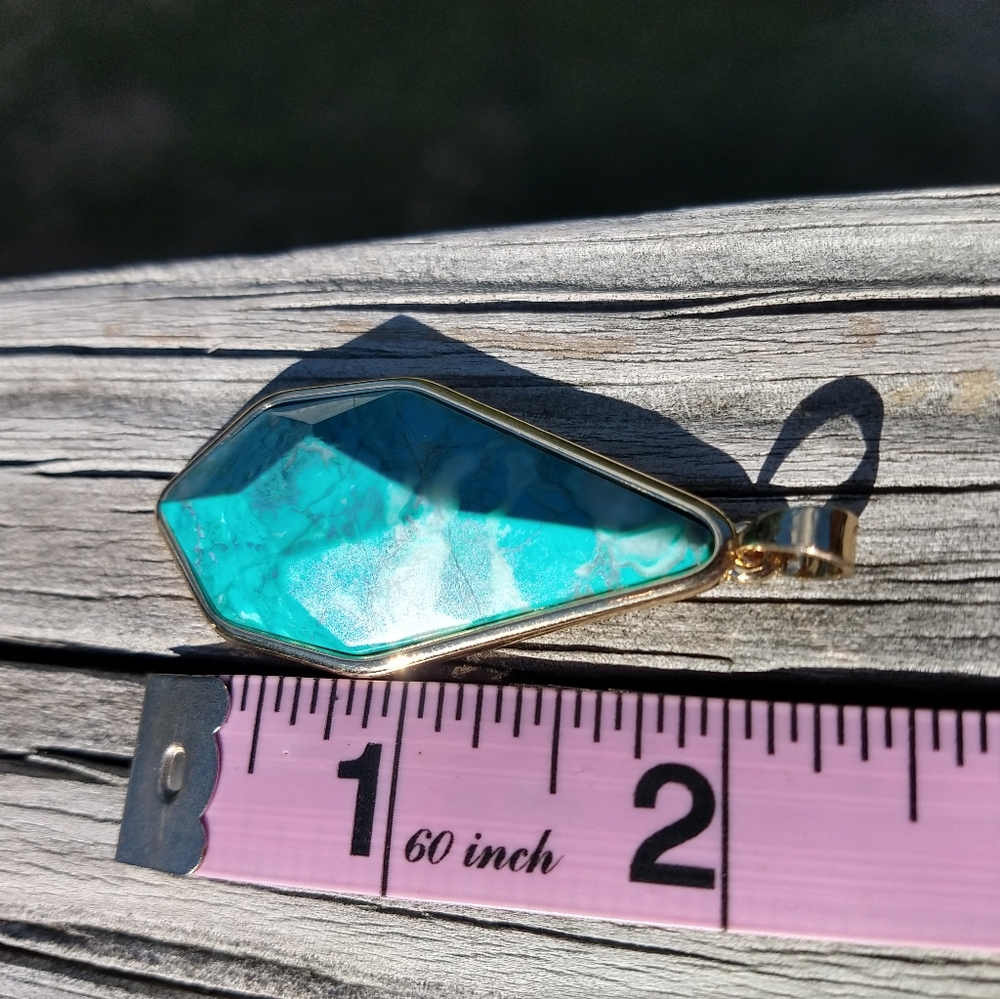 Turquoise Howlite Pendant - Picture 3 of 5